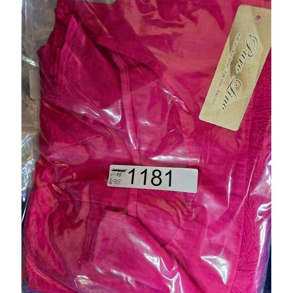 Pink Sleeveless Crinkled Linen Embroidered Tunic Top For Women - Picture 10 of 10